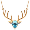 Rhinestone Crystal Deer Necklace