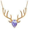 Rhinestone Crystal Deer Necklace